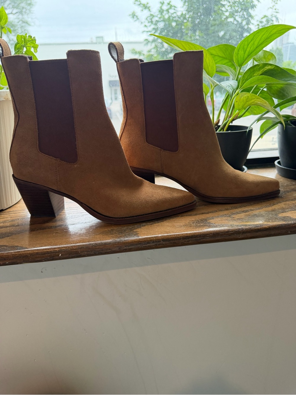 Dolce Vita Tan Suede Chelsea Ankle Boots